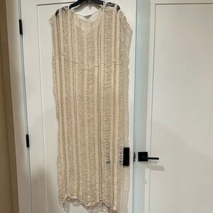 Zara Cream Sheer Swim Coverup swim dress bikini suit so sexy!